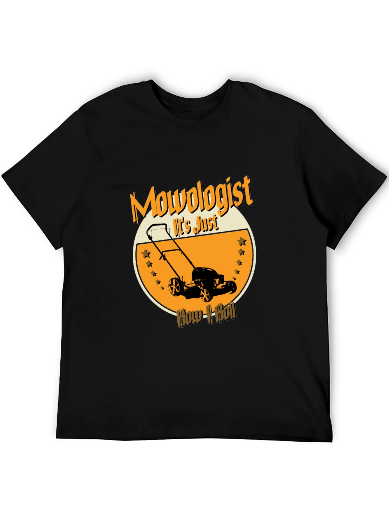 Black Mowologist T-Shirt - Lawn Mowing Humor view 5