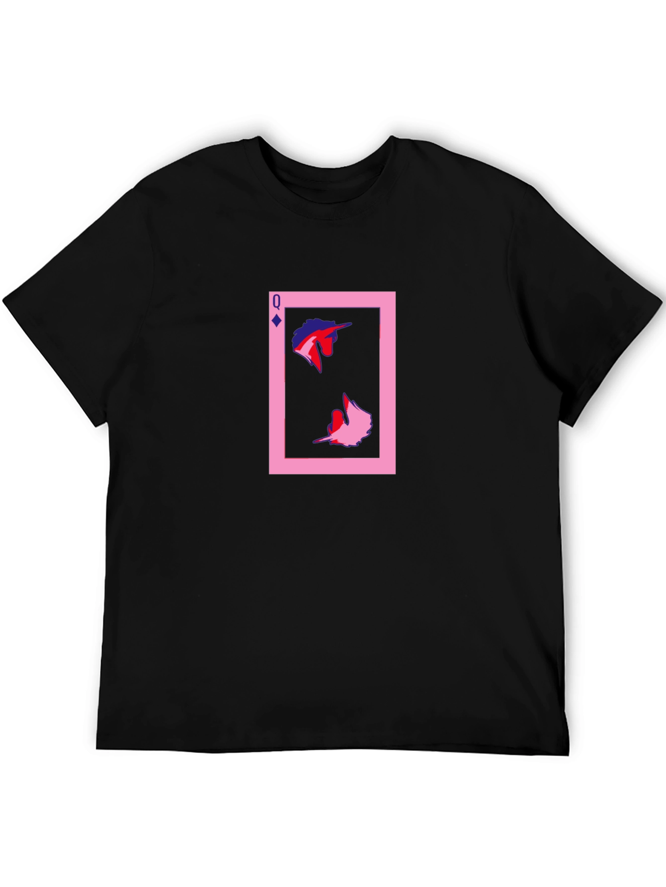 Black Queen Card Graphic Tee - Unique Design view 5
