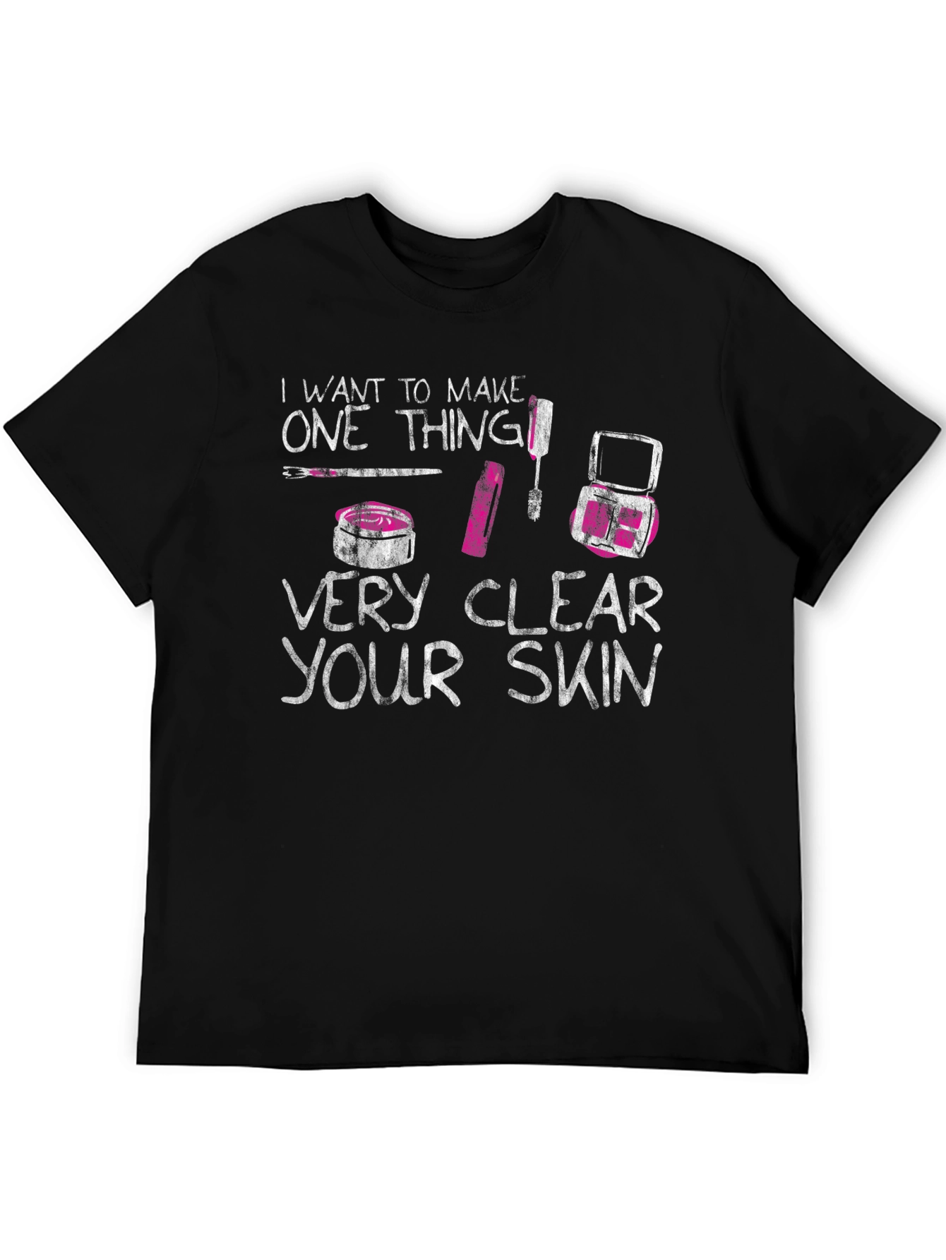 Black Makeup Artist T-Shirt: Clear Skin Statement Tee view 5