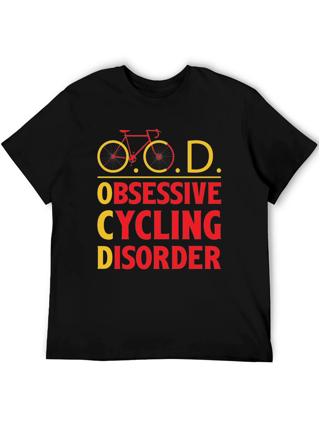 Black Obsessive Cycling Disorder Graphic Tee view 5