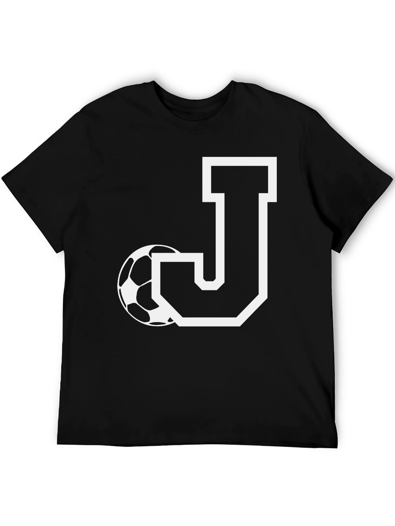 Black Soccer Initial J T-Shirt view 5