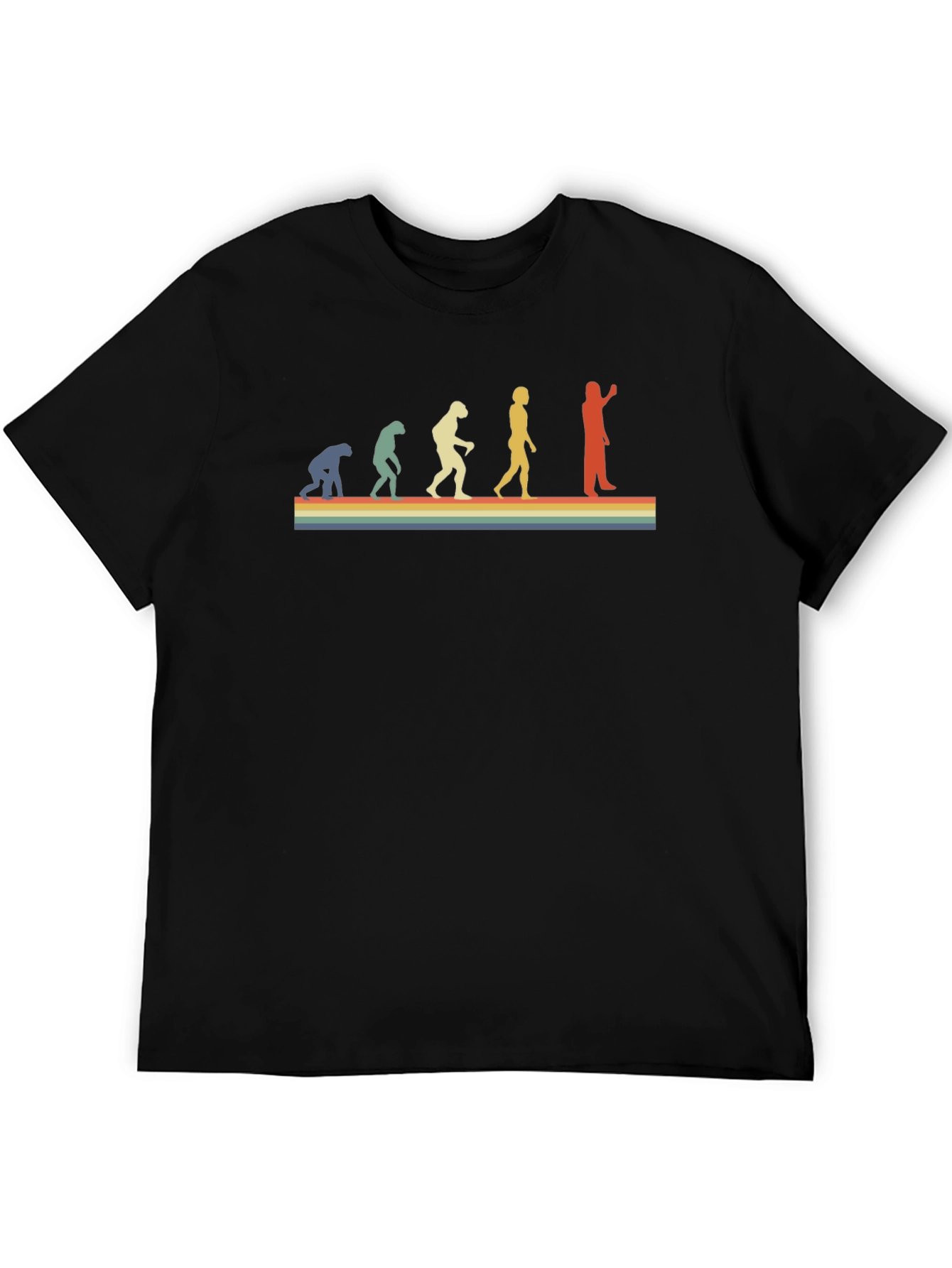 Black Evolution T-Shirt - Retro Style view 5