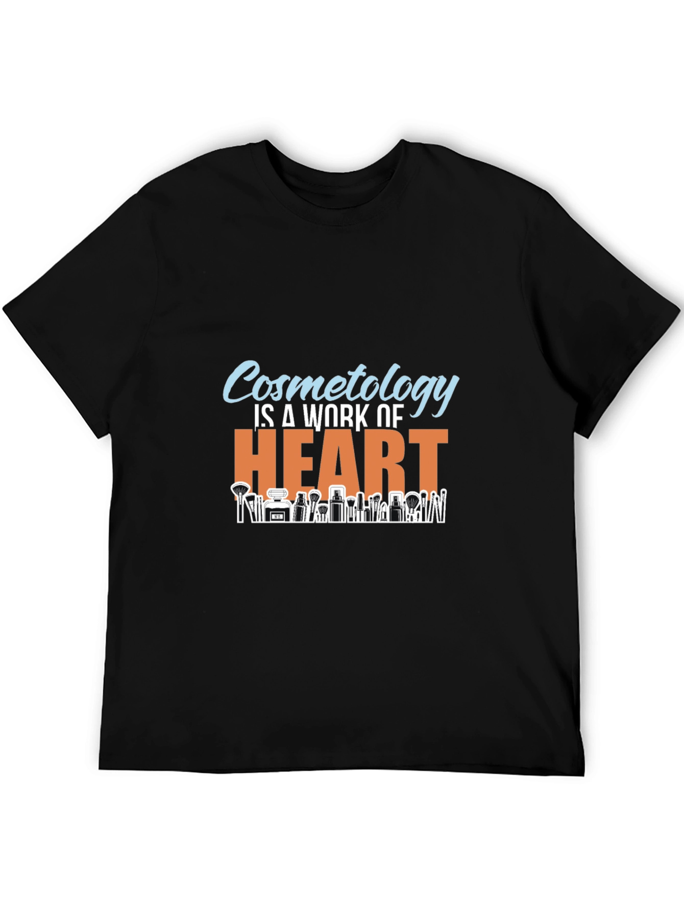 Black Cosmetology Is A Work Of Heart Black T-Shirt view 5