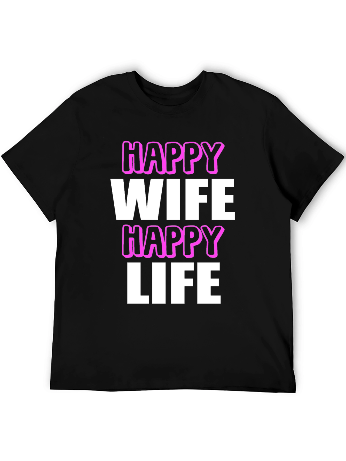Black Happy Wife Happy Life Graphic Tee view 5