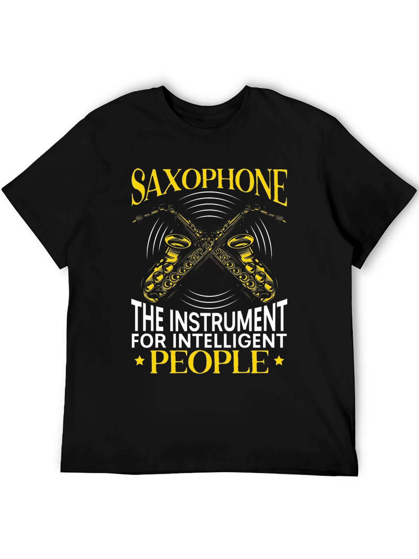 Black Saxophone Intelligent People T-Shirt view 5