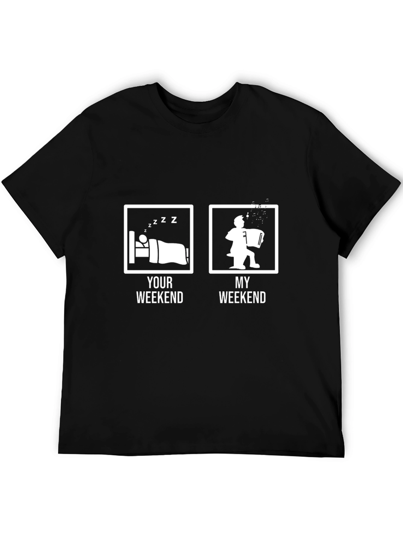 Black Accordion Player Weekend T-Shirt view 5
