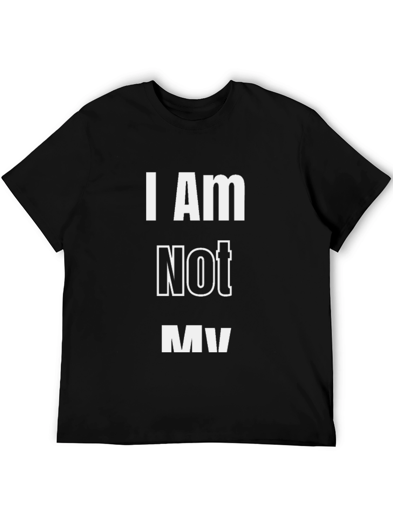 Black I AM Not MV Men's Black T-Shirt view 5