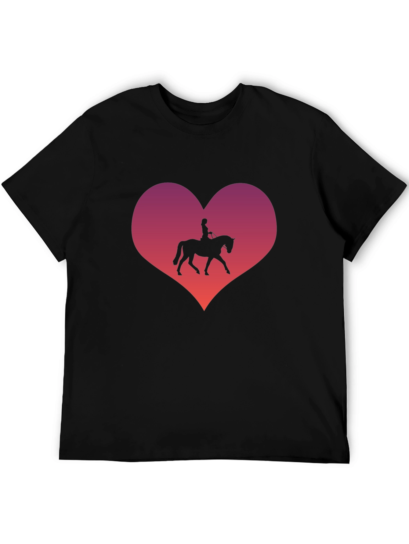Black Equestrian Heart T-Shirt - Horse Lover's Gift view 5