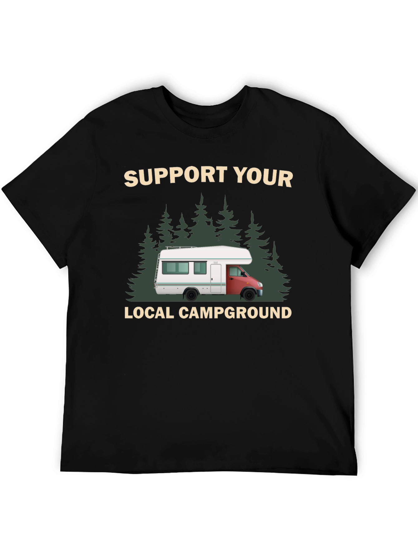 Black Support Your Local Campground Graphic Tee view 5
