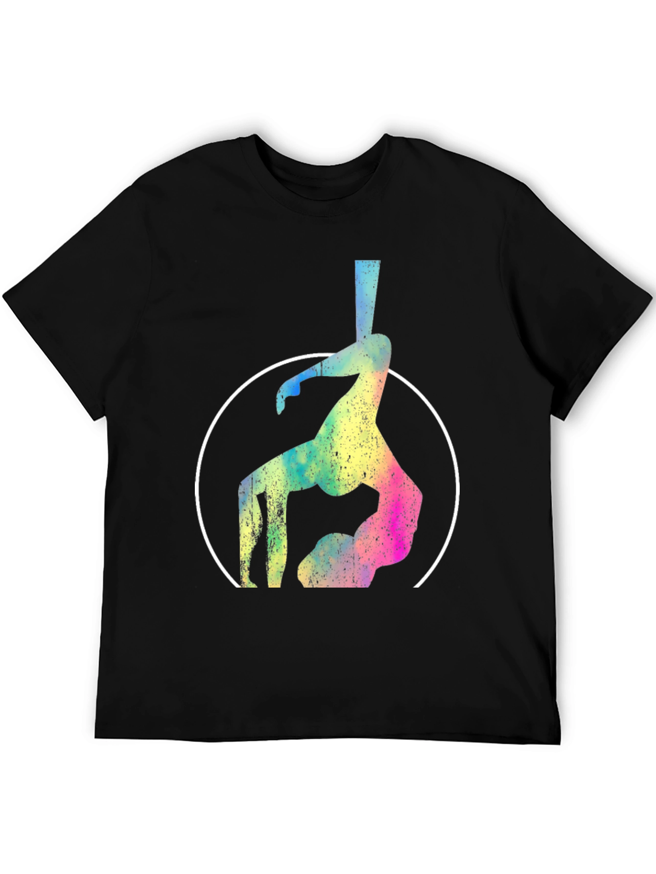 Black Aerial Yoga T-Shirt - Silhouette Design view 5
