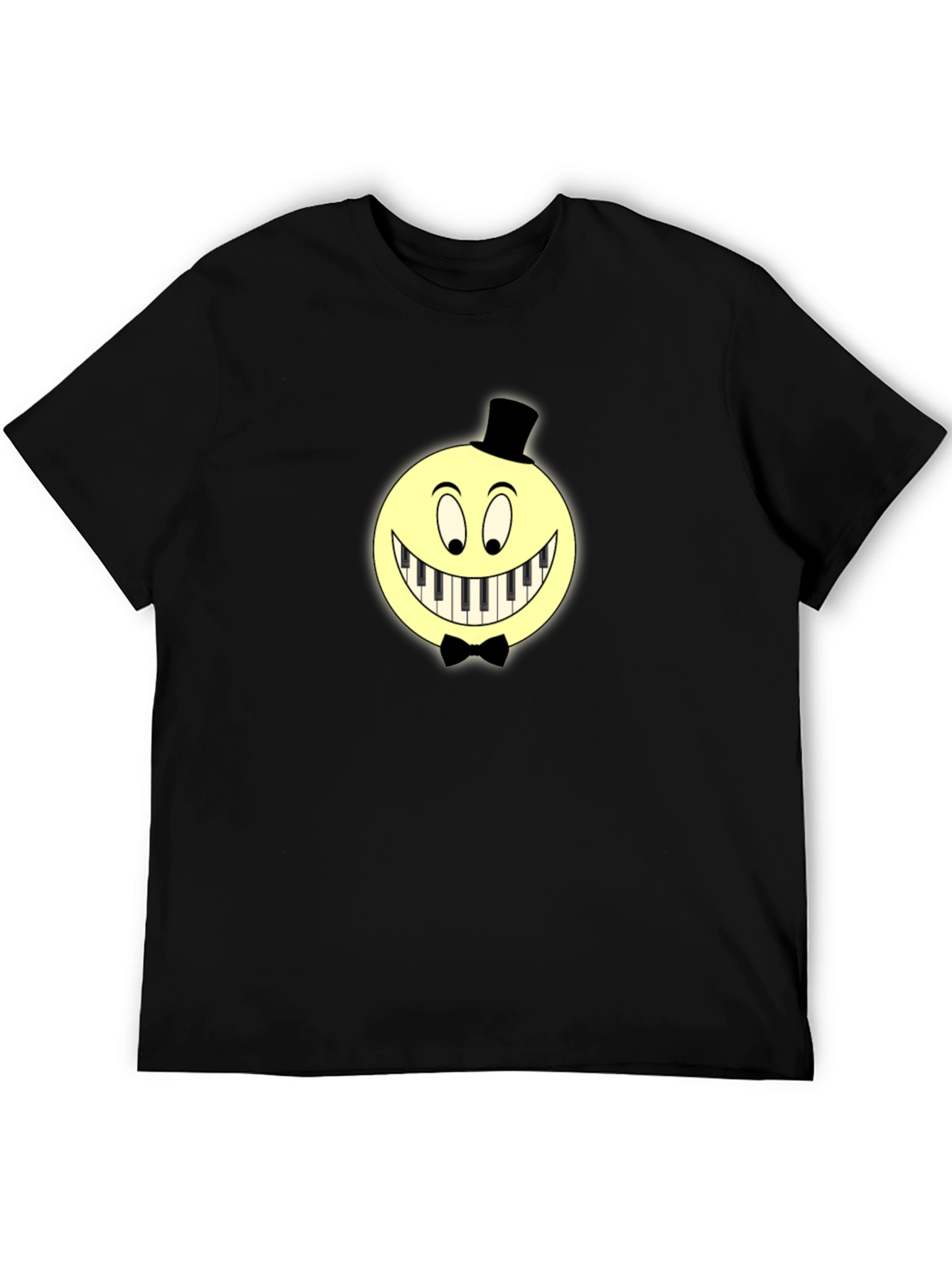 Black Piano Smile Graphic T-Shirt - Unique Design view 5