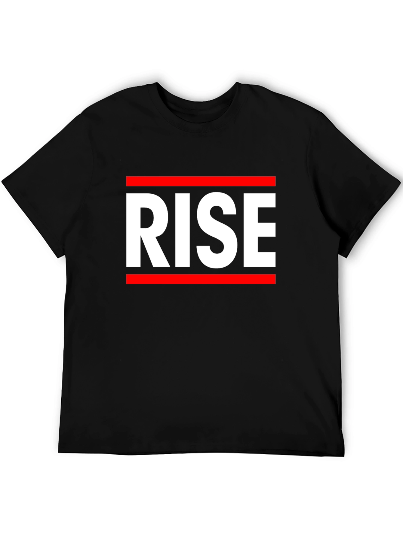 Black RISE Graphic Tee - Bold Statement T-Shirt view 5