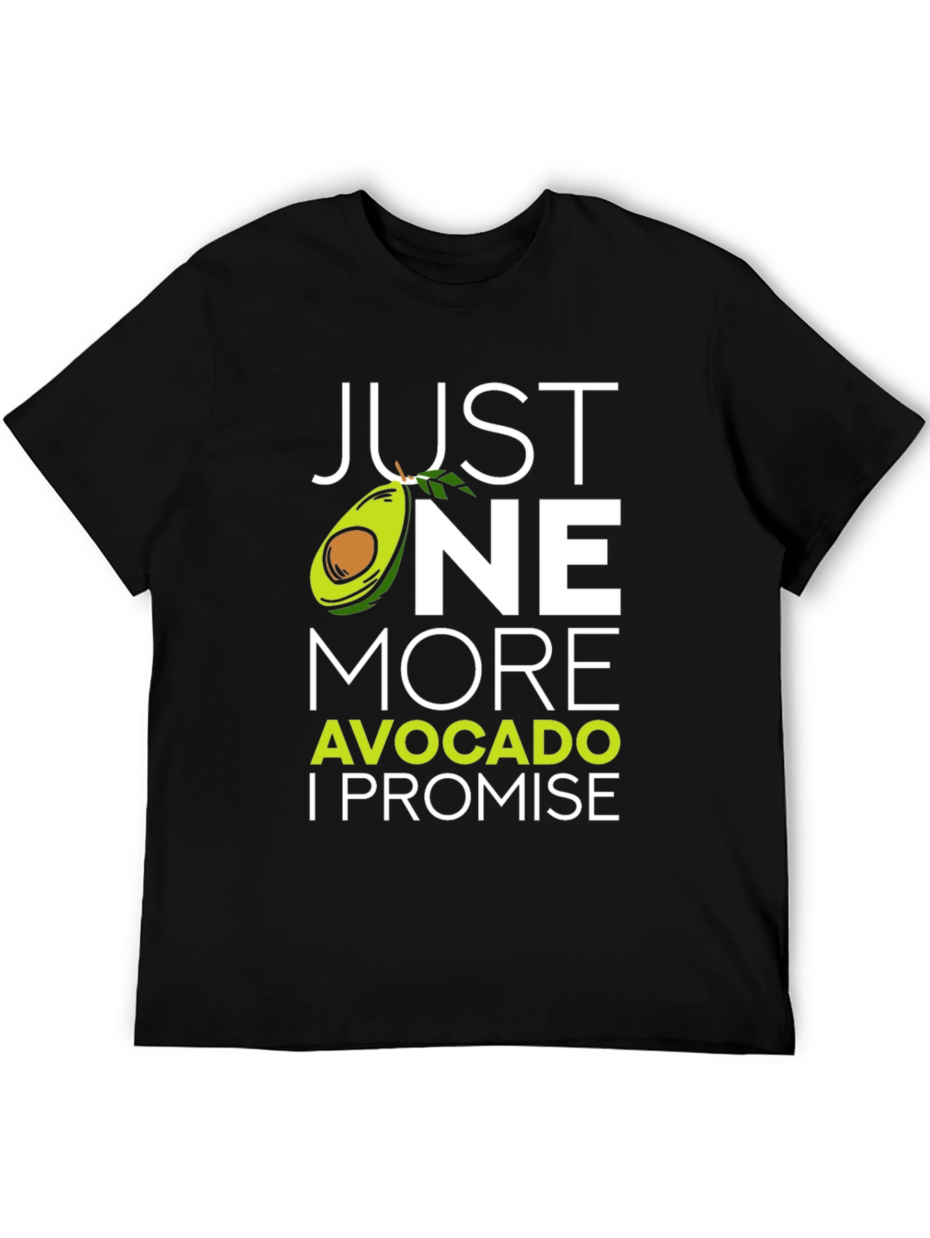 Black Just One More Avocado T-Shirt - Funny Foodie Tee view 5