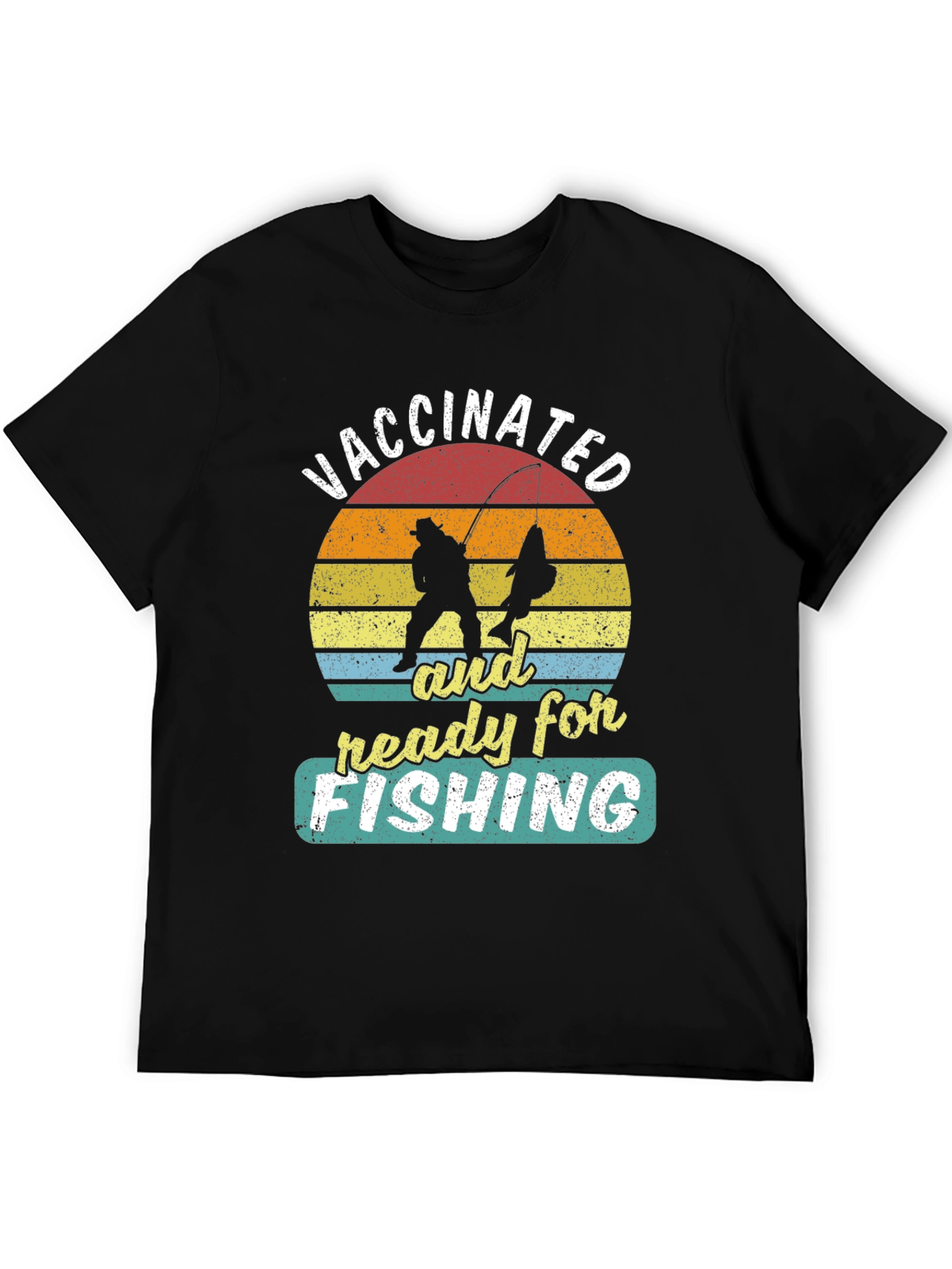 Black Vaccinated and Ready for Fishing T-Shirt view 5