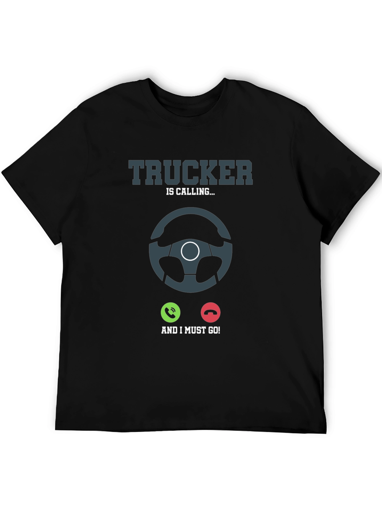 Black Trucker Calling T-Shirt: Driver's Life Tee view 5