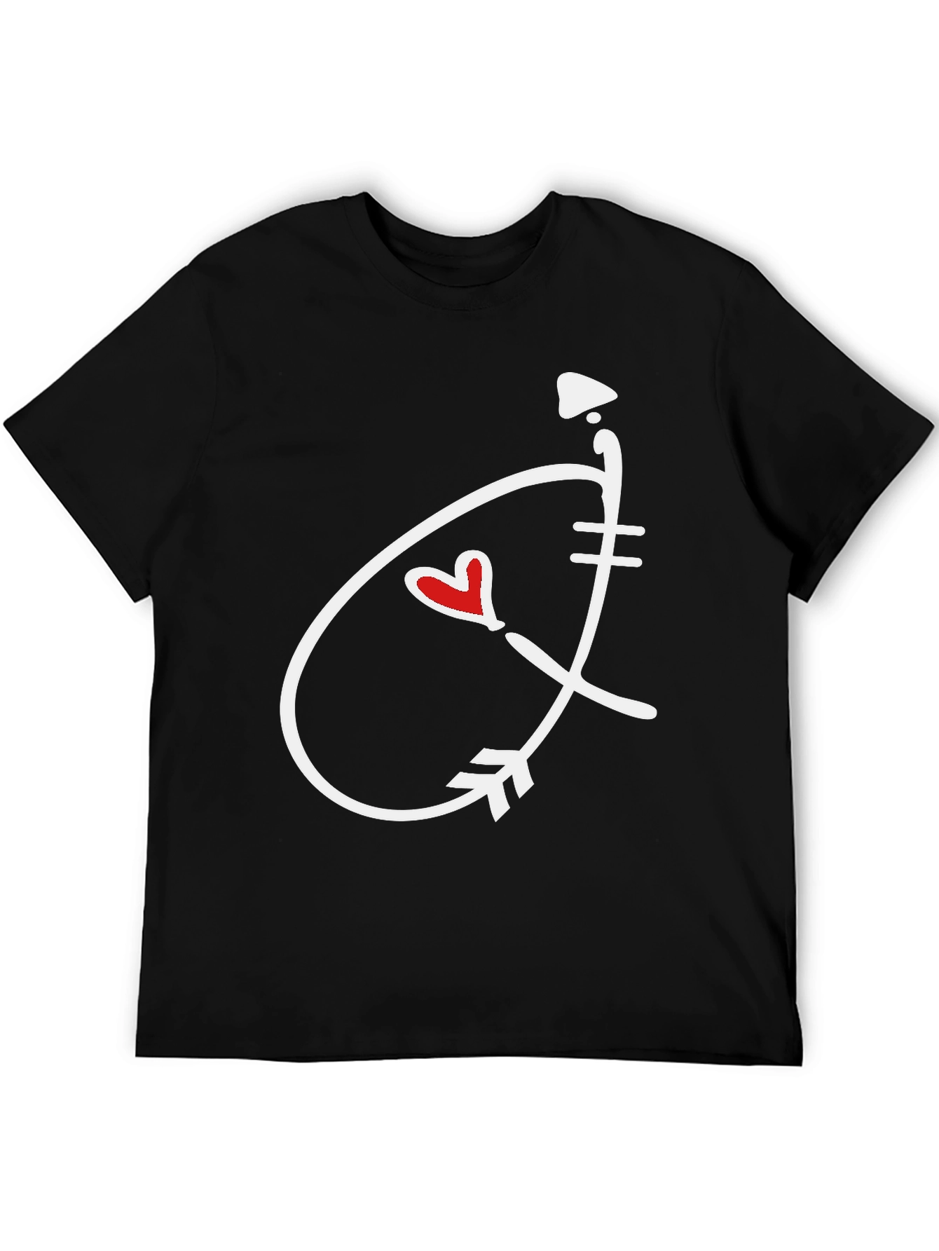 Black Heart Arrow Graphic Tee - Stylish Casual Shirt view 5
