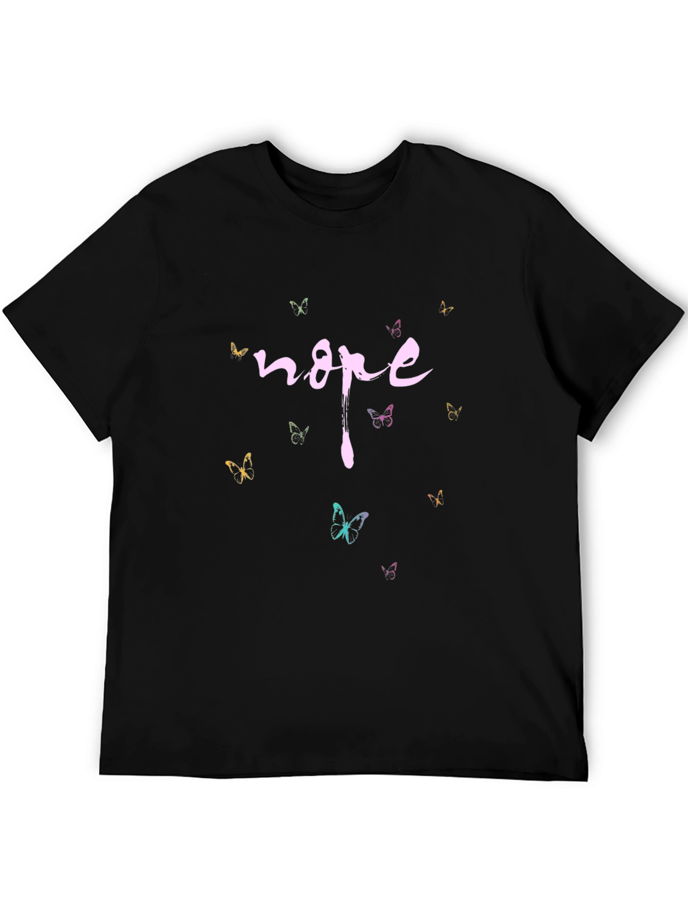 Black Nope Butterfly Graphic Tee - Black view 5