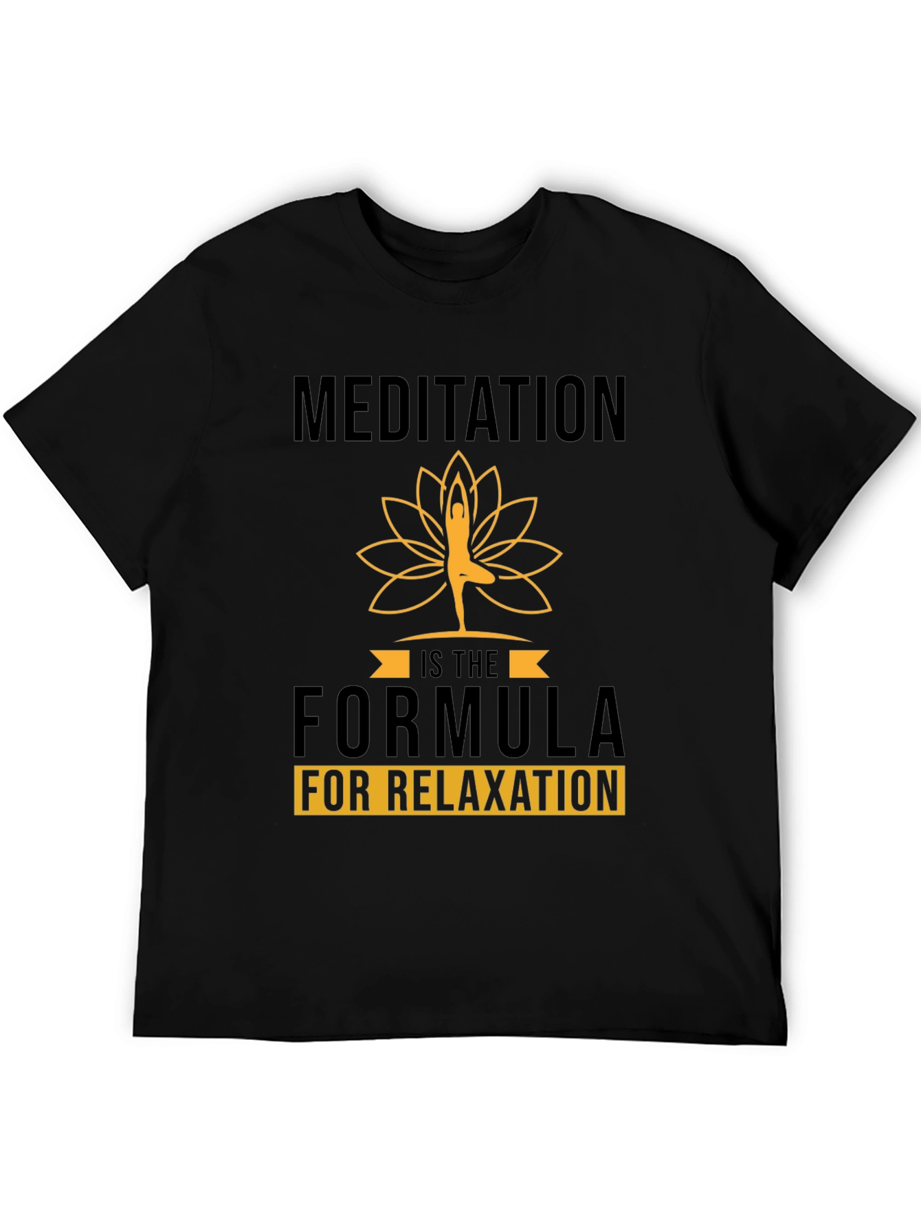 Black Meditation Formula Black Graphic Tee view 5