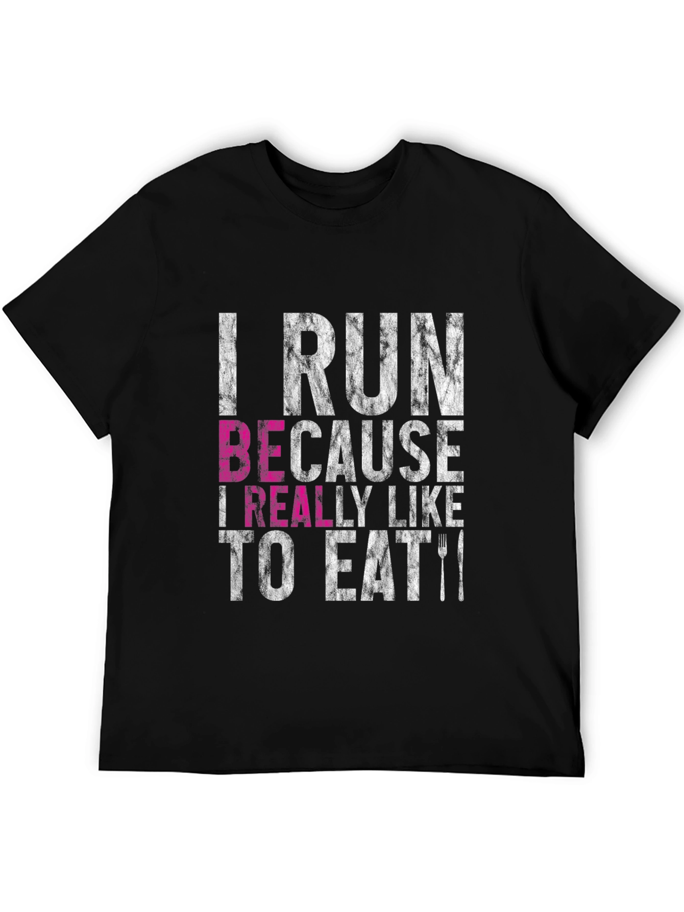 Black I Run Because I Like to Eat Funny T-Shirt view 5