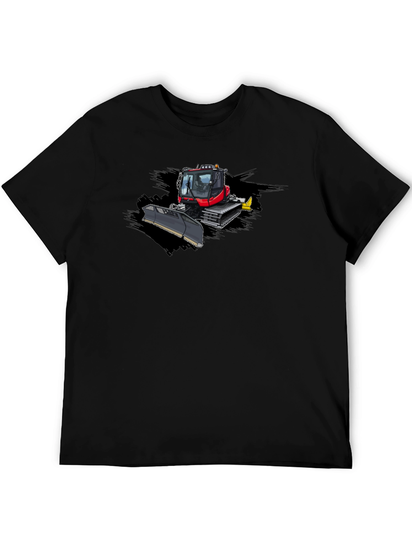 Black Snow Groomer Graphic Tee - Black Cotton T-Shirt view 5