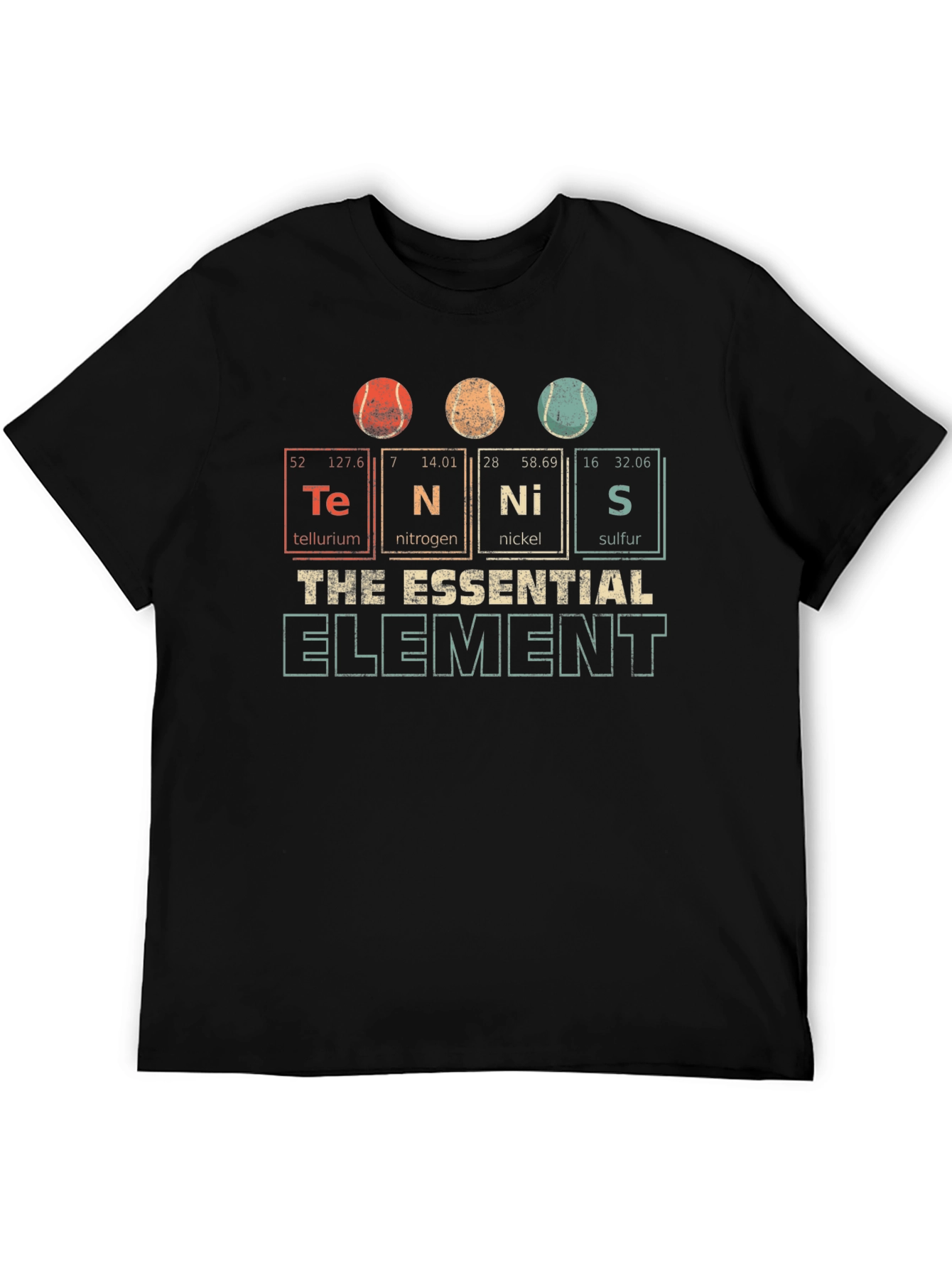 Black Tennis Elements T-Shirt: The Essential Element view 5