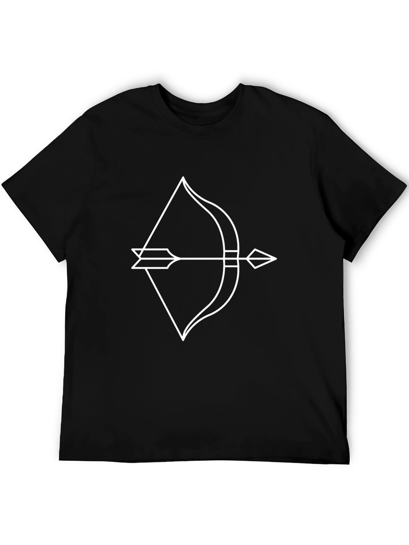 Black Minimalist Bow and Arrow Graphic Tee - Black view 5