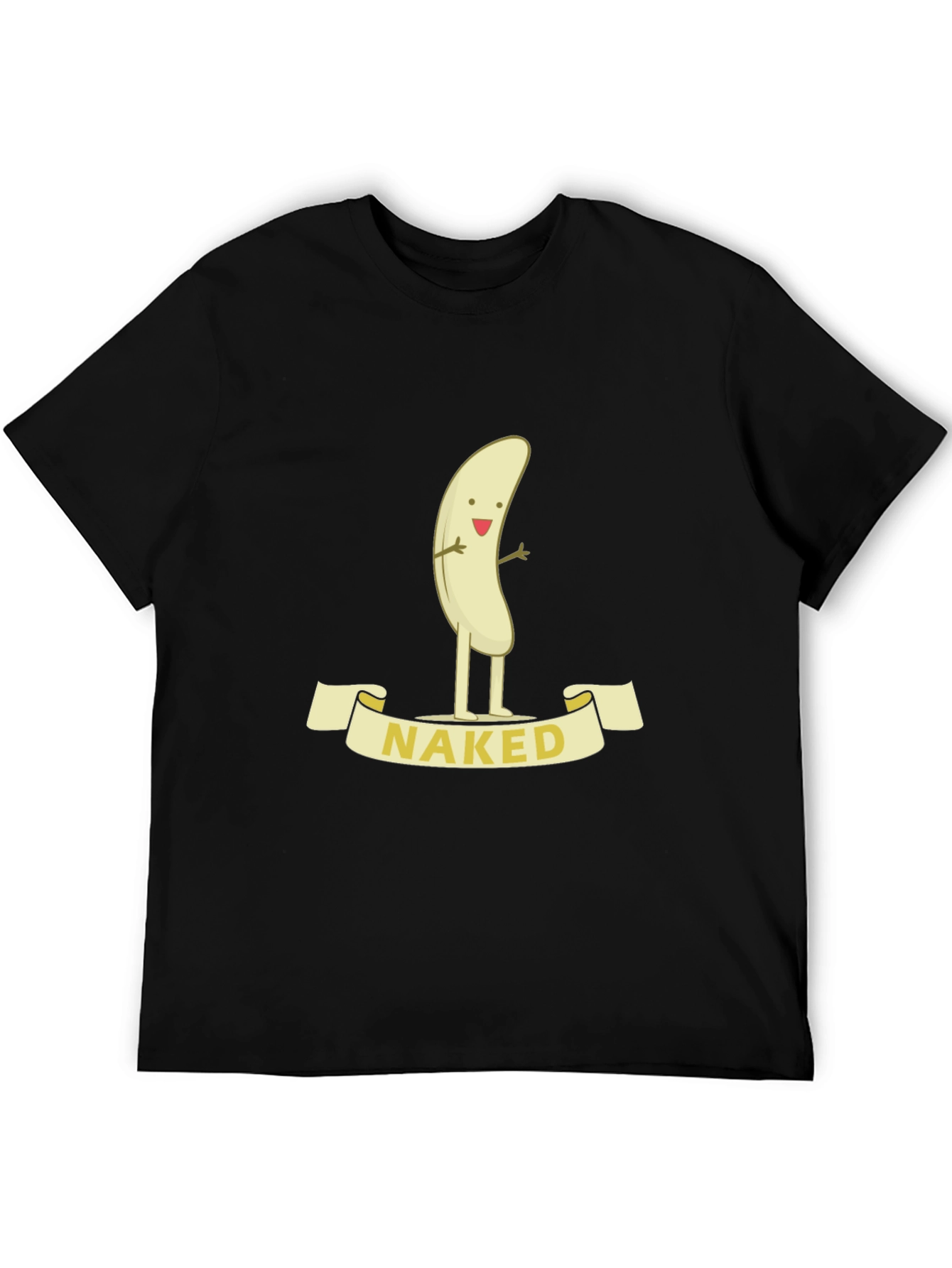 Black Naked Banana Cartoon Graphic T-Shirt - Funny Unisex Tee view 5
