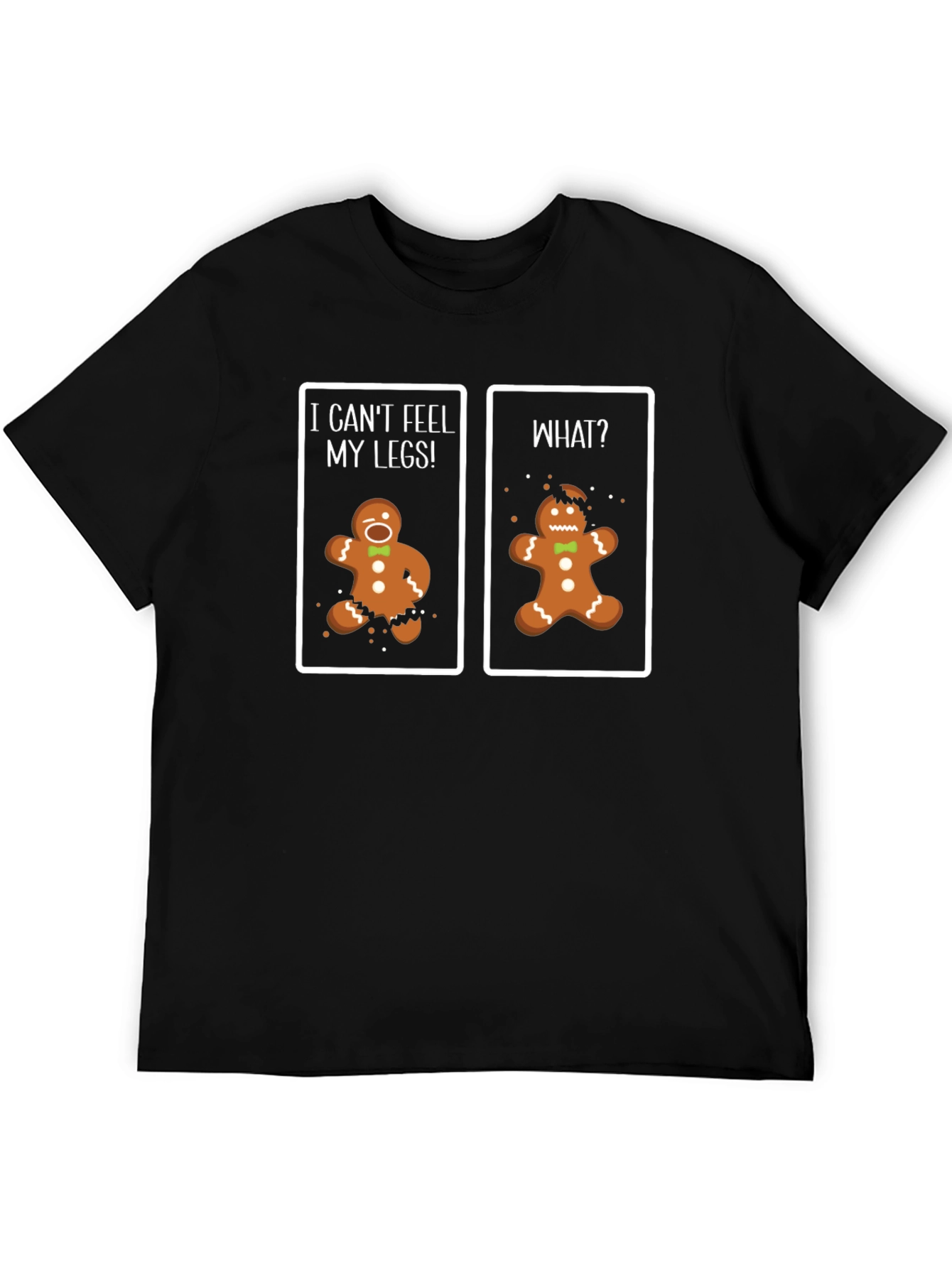 Black Funny Gingerbread Man T-Shirt - Can't Feel My Legs! view 5