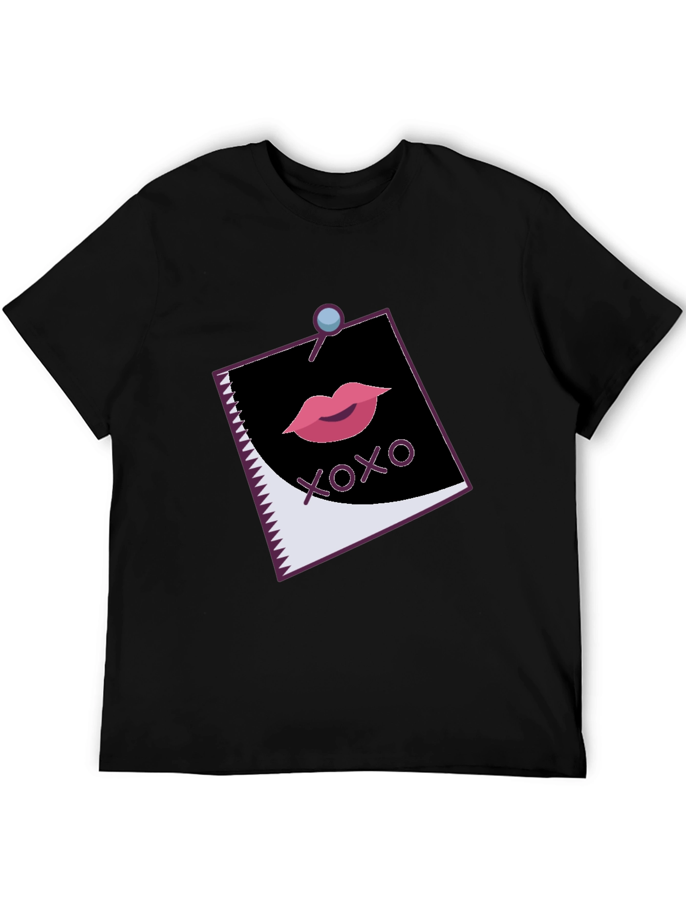 Black XOXO Lips Graphic Black Tee view 5