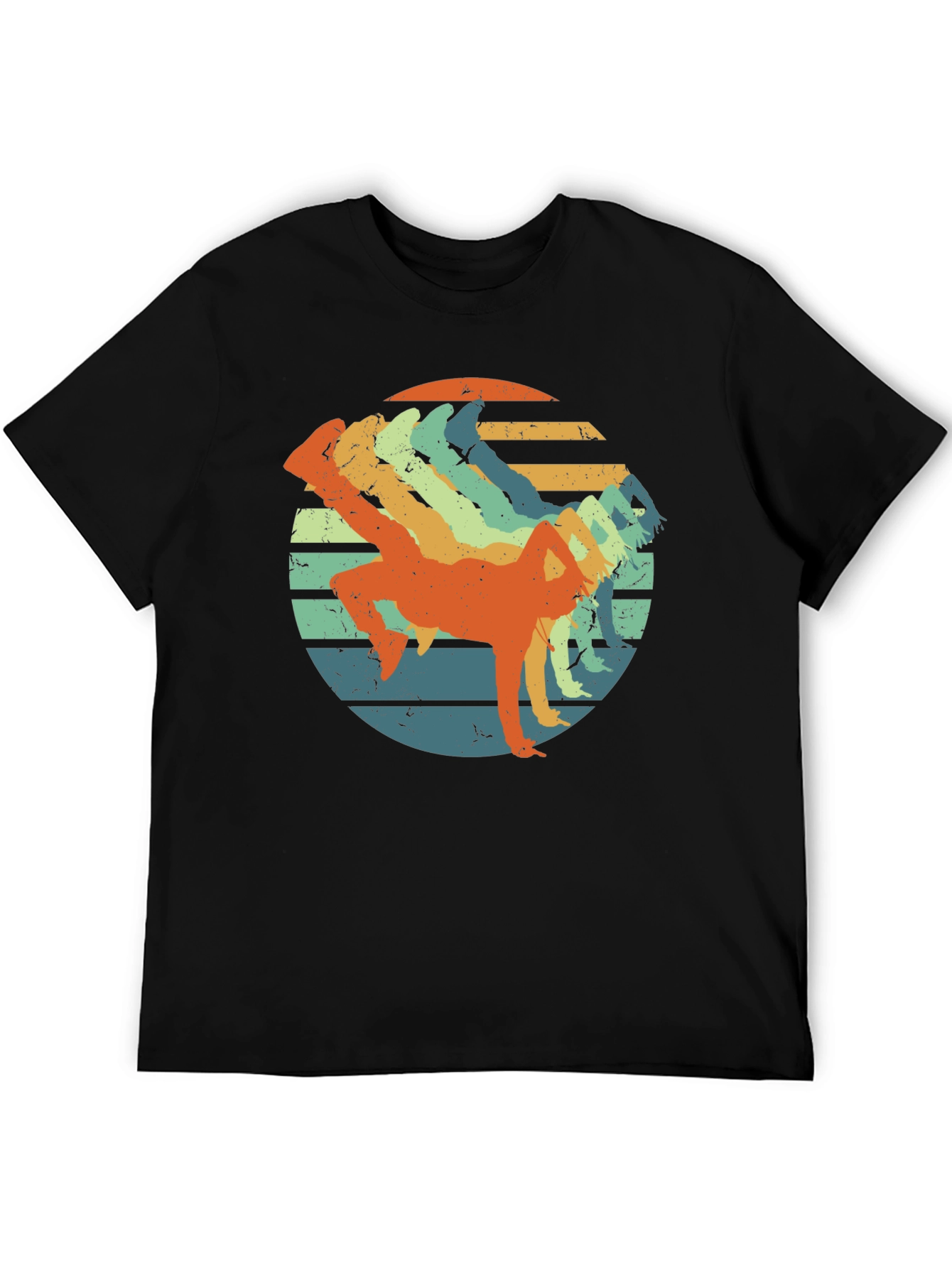 Black Retro Breakdancer T-Shirt - Vintage Style view 5