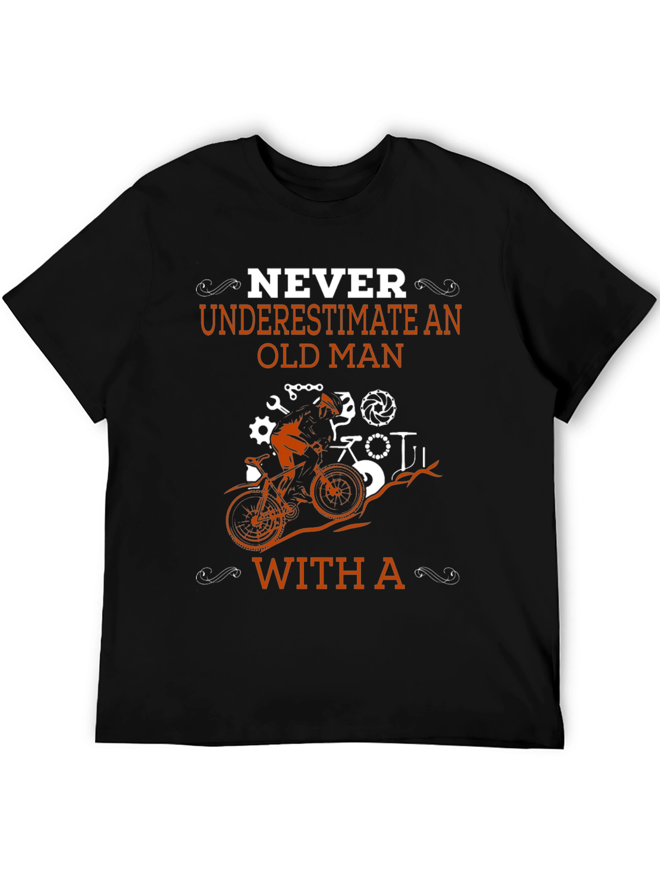 Black Never Underestimate An Old Man With A Bike T-Shirt view 5