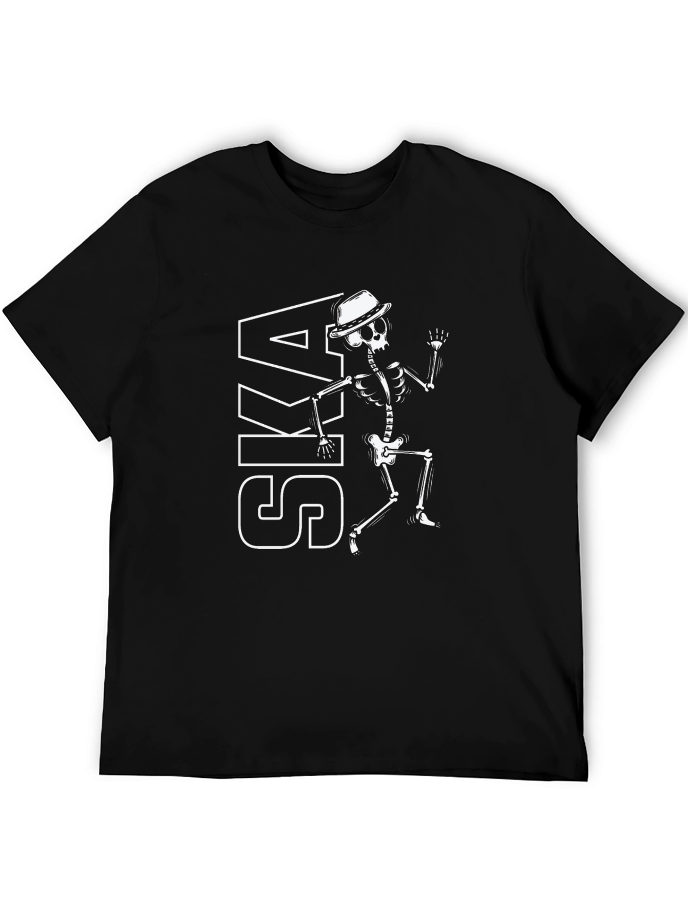 Black Ska Dancing Skeleton T-Shirt - Black Graphic Tee view 5