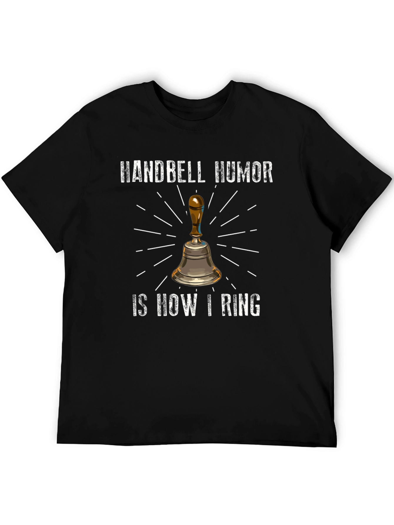 Black Handbell Humor T-Shirt Funny Musician Joke Tee view 5