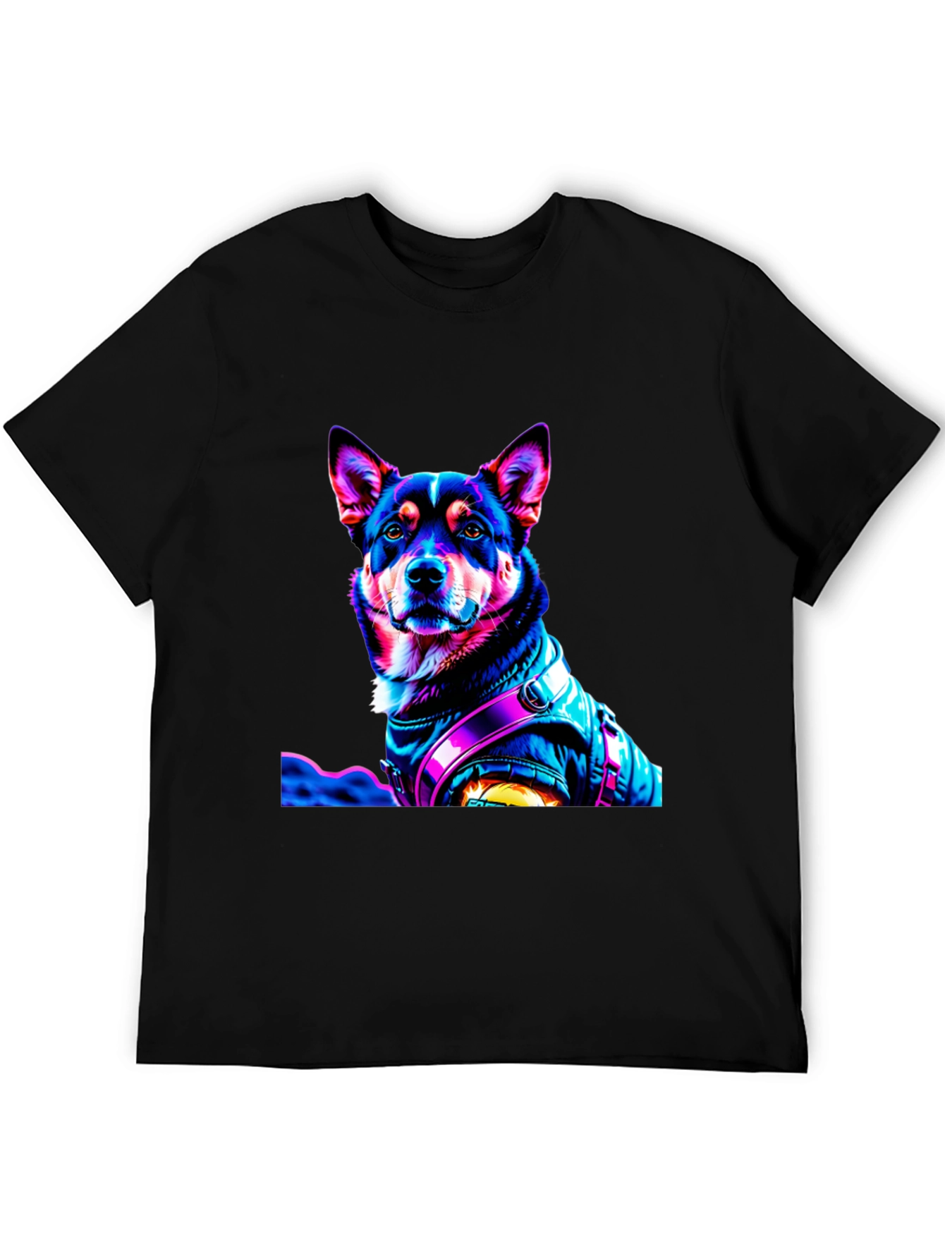 Black Dog in Jacket Graphic T-Shirt view 5