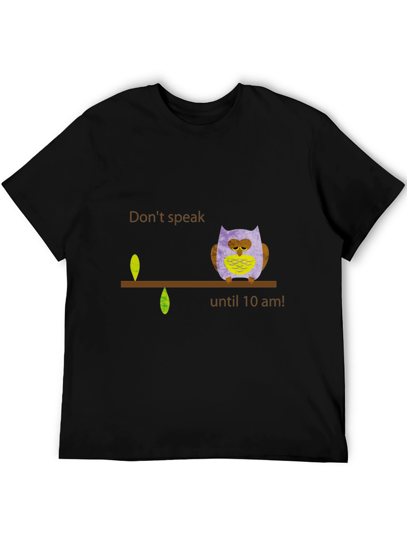 Black Don't Speak Owl T-Shirt - Funny Morning Tee view 5