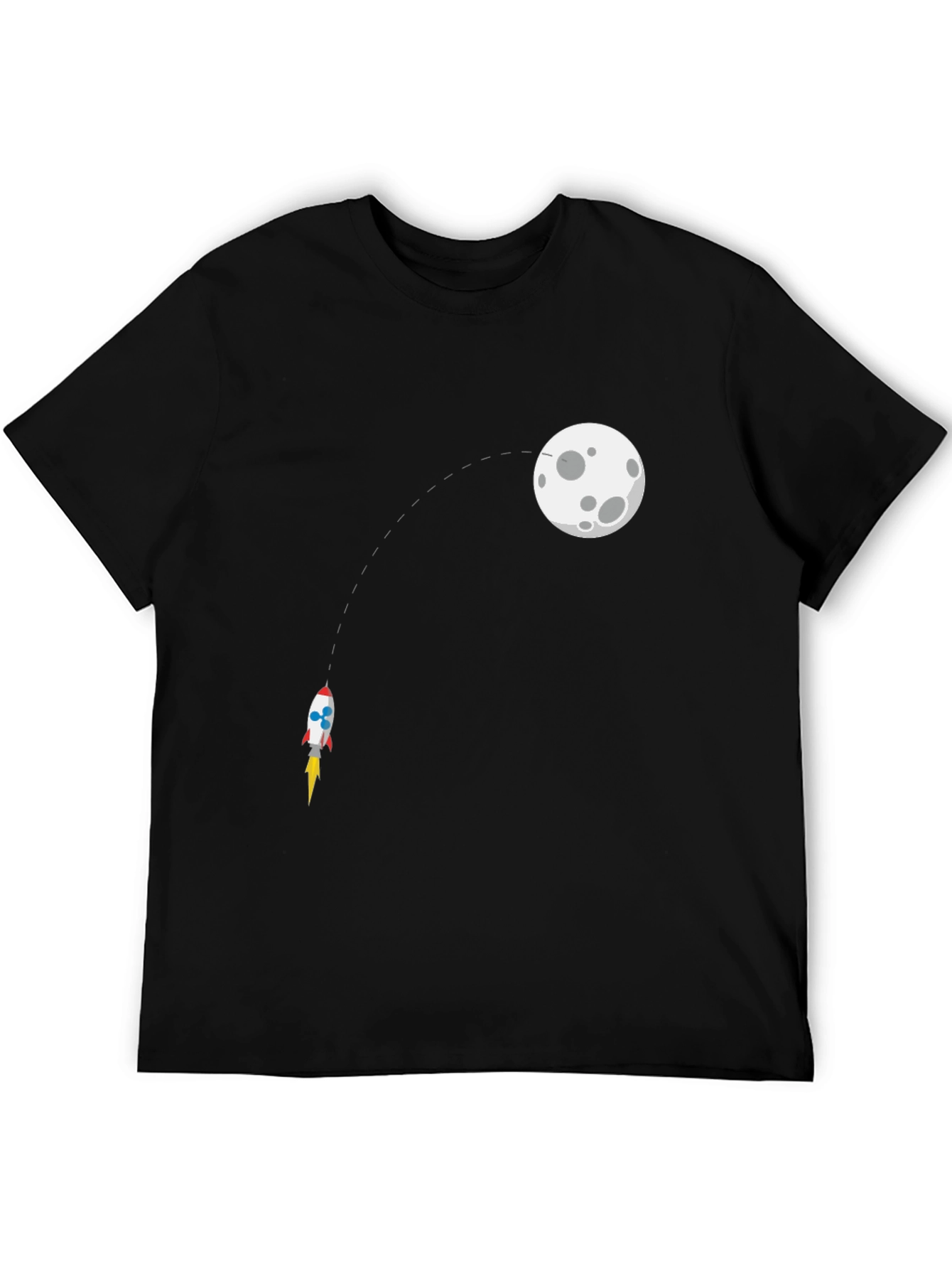 Black Rocket to the Moon Graphic Tee - Black view 5