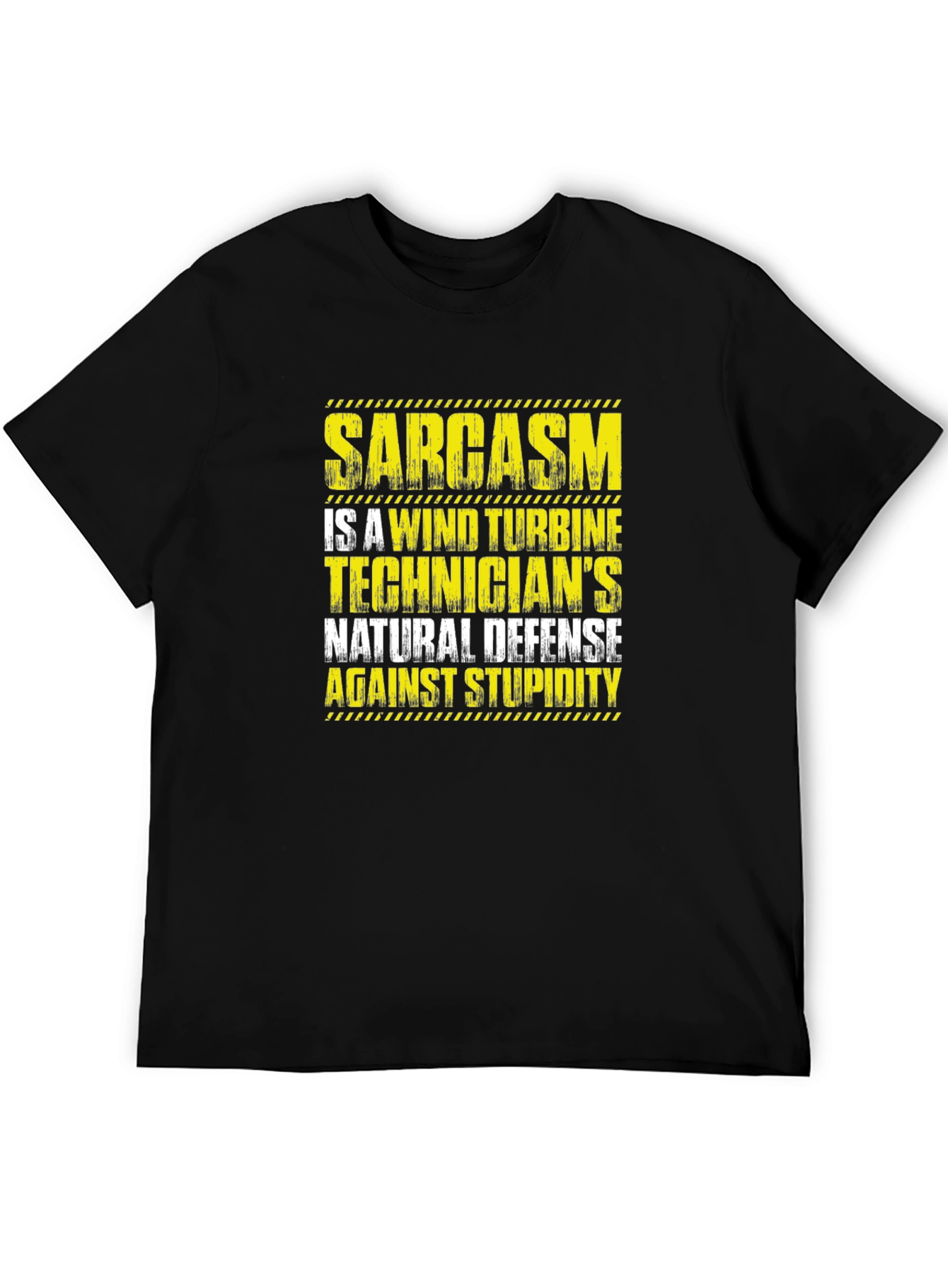 Black Sarcasm Wind Turbine Technician T-Shirt view 5