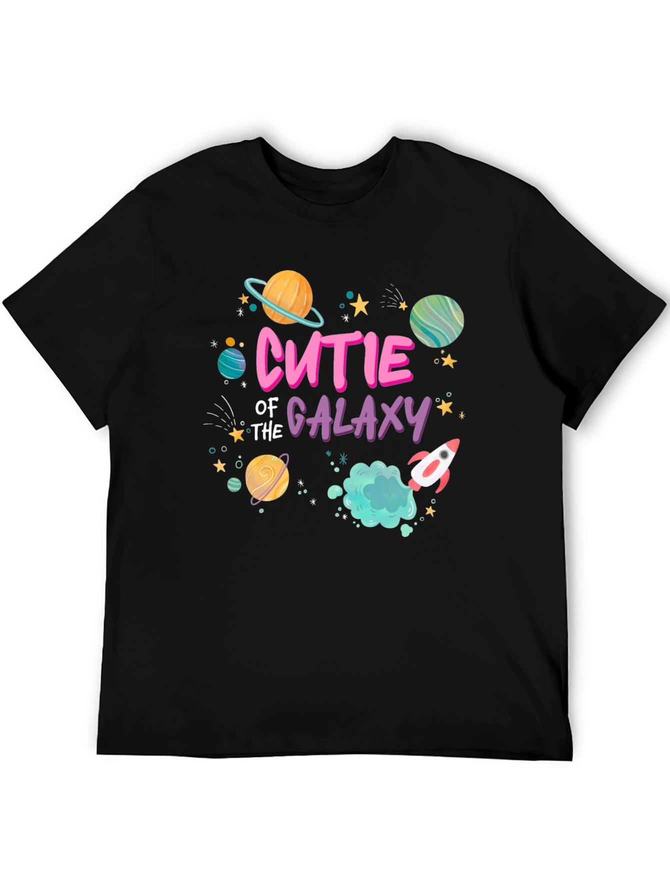 Black Cutie of the Galaxy Black T-Shirt view 5