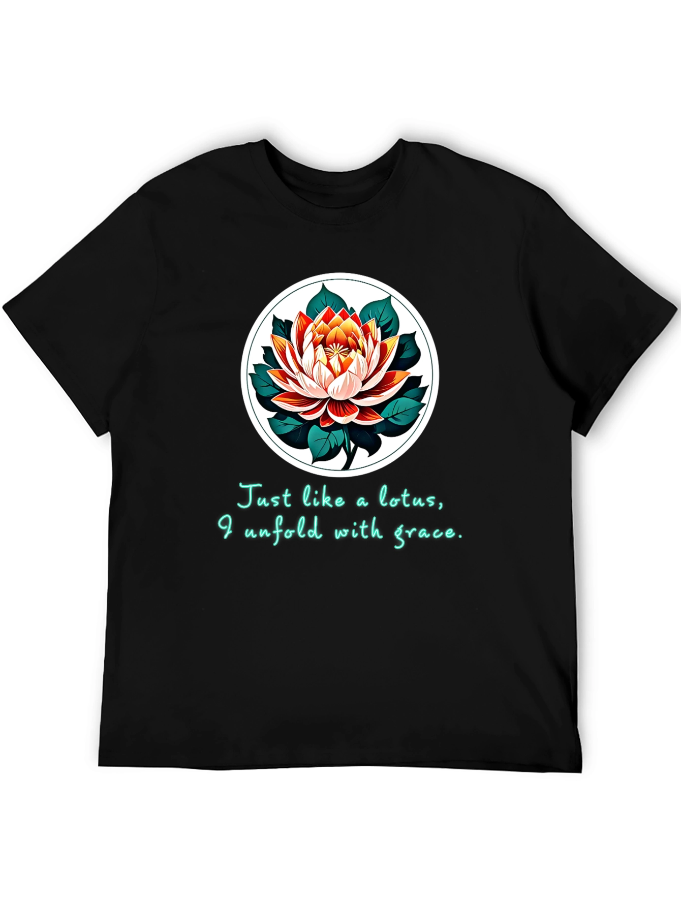 Black Lotus Grace T-Shirt - Unfold with Elegance view 5