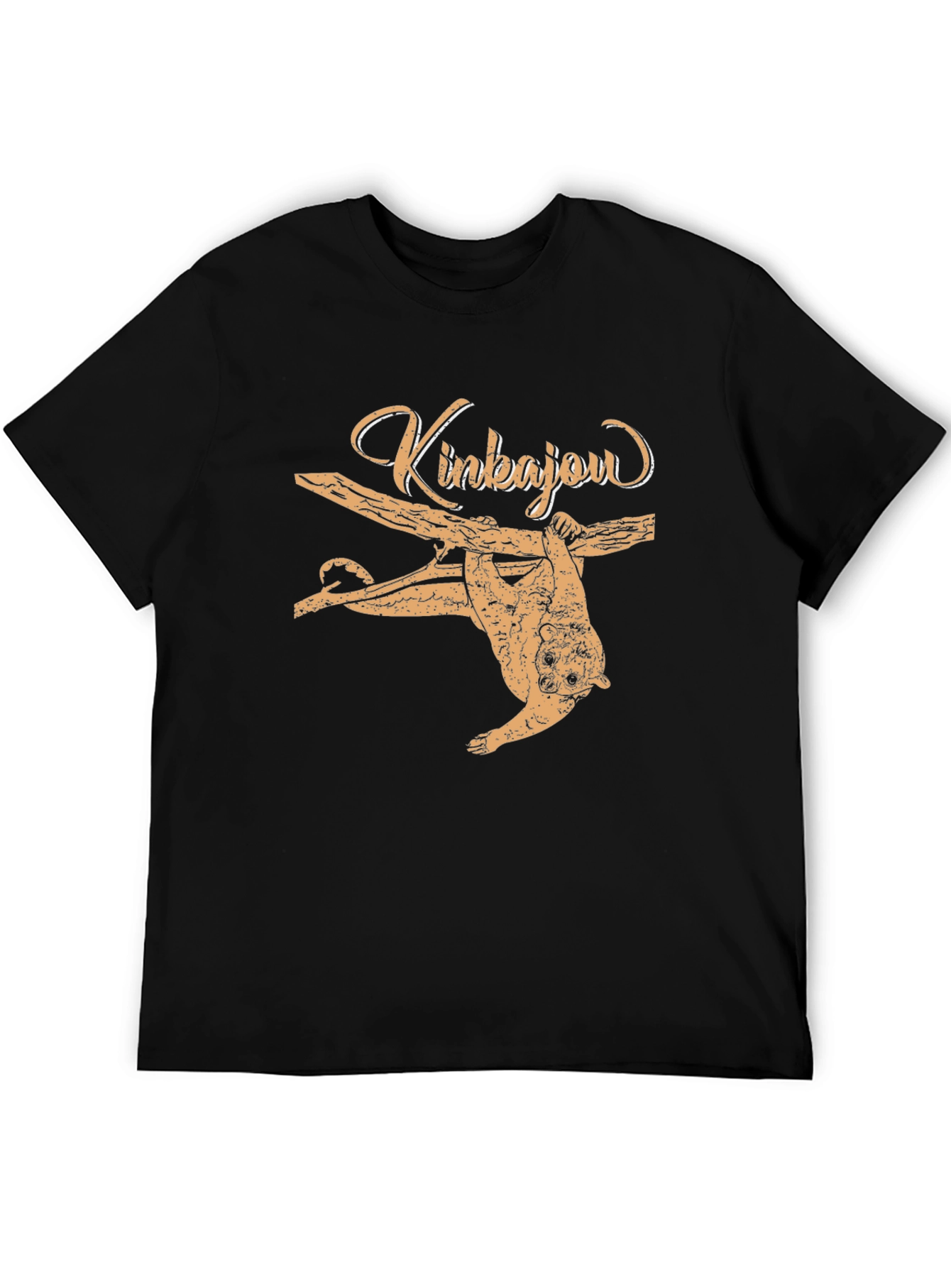 Black Kinkajou Animal Graphic Print Tee - Black view 5