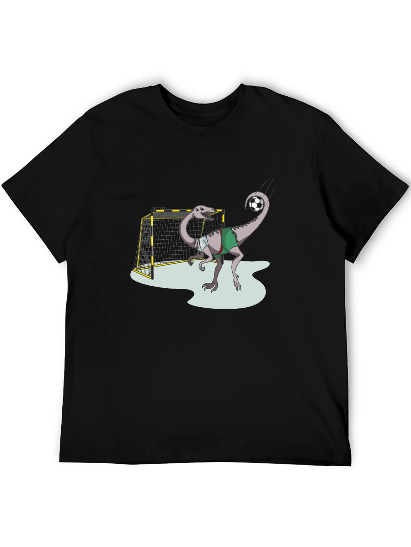 Black Dino Soccer T-Shirt - Fun Graphic Tee view 5