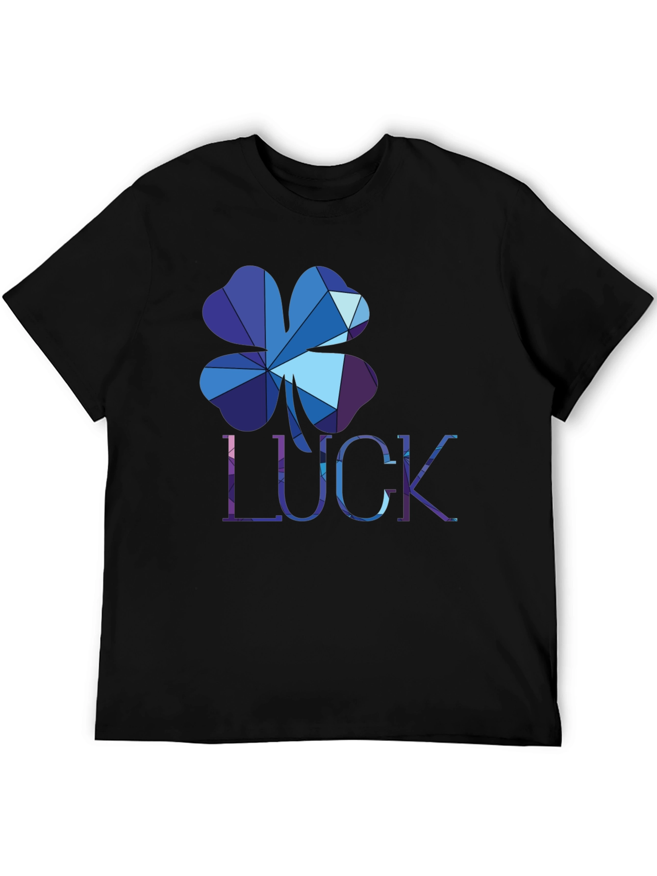 Black Geometric Lucky Clover T-Shirt view 5