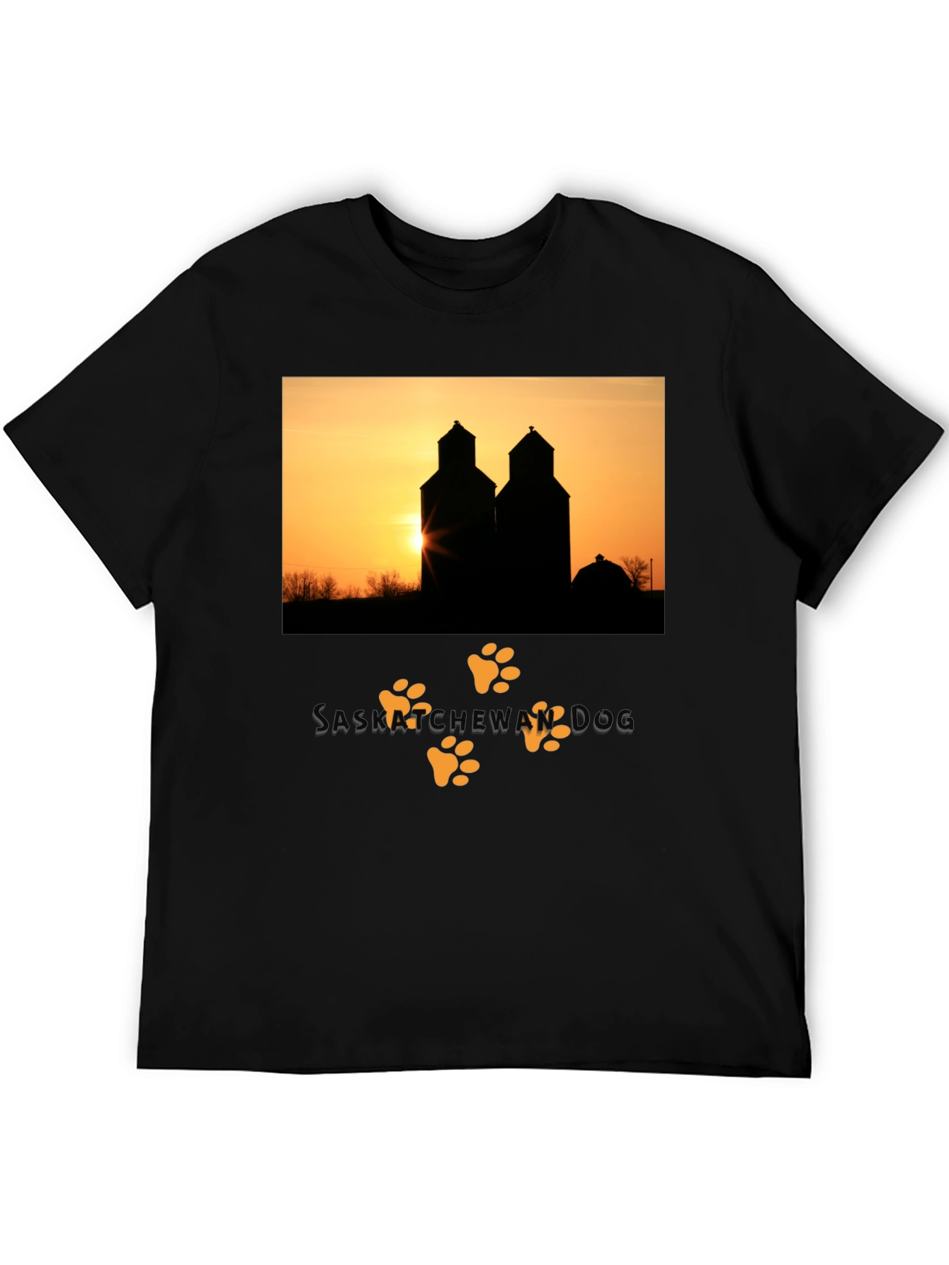 Black Saskatchewan Sunset Silhouette Tee view 5