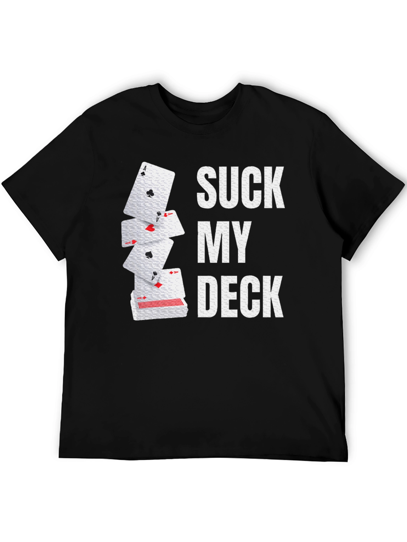 Black Suck My Deck Playing Card Graphic Novelty T-Shirt view 5