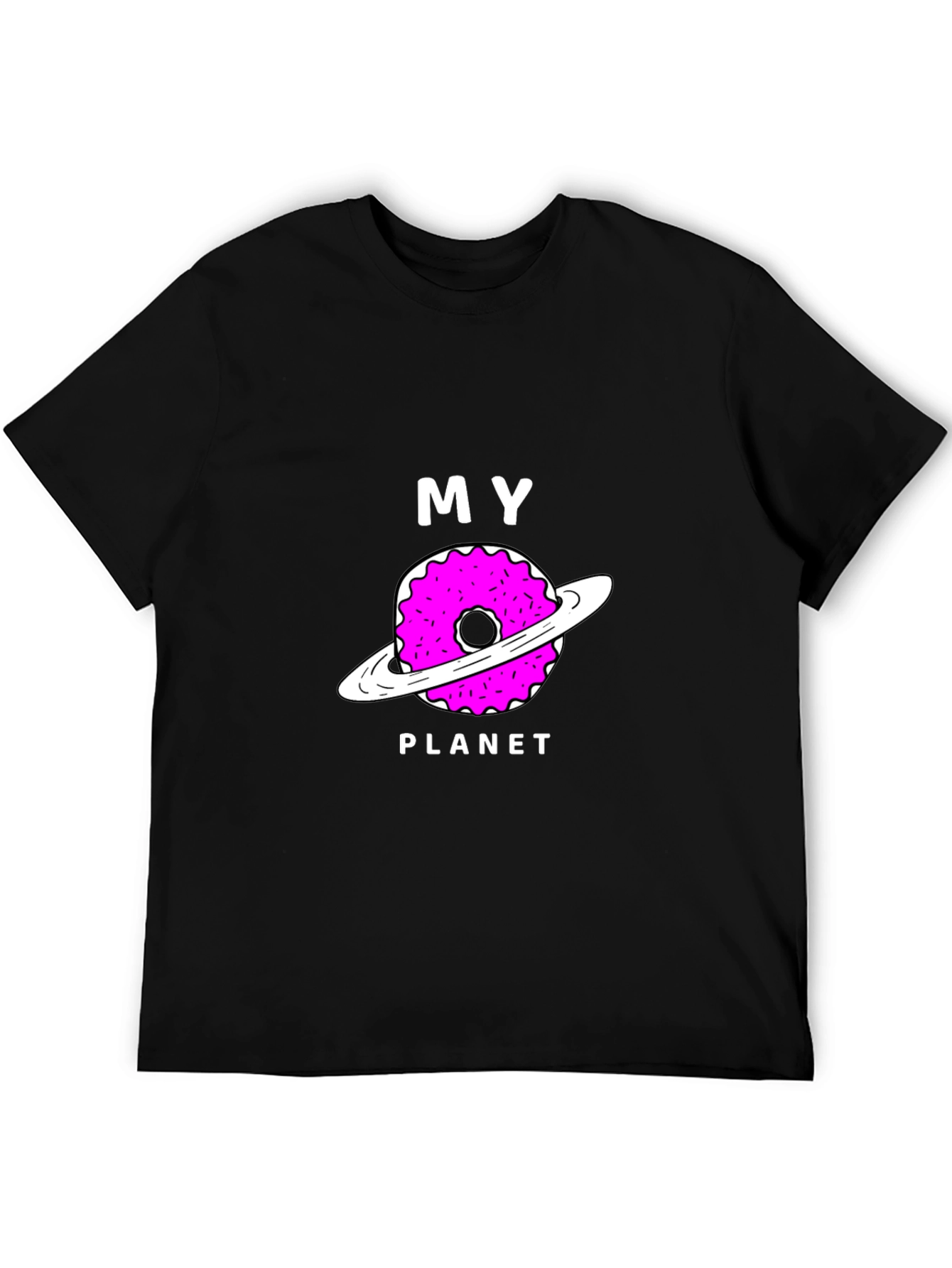 Black My Donut Planet Black Graphic T-Shirt view 5