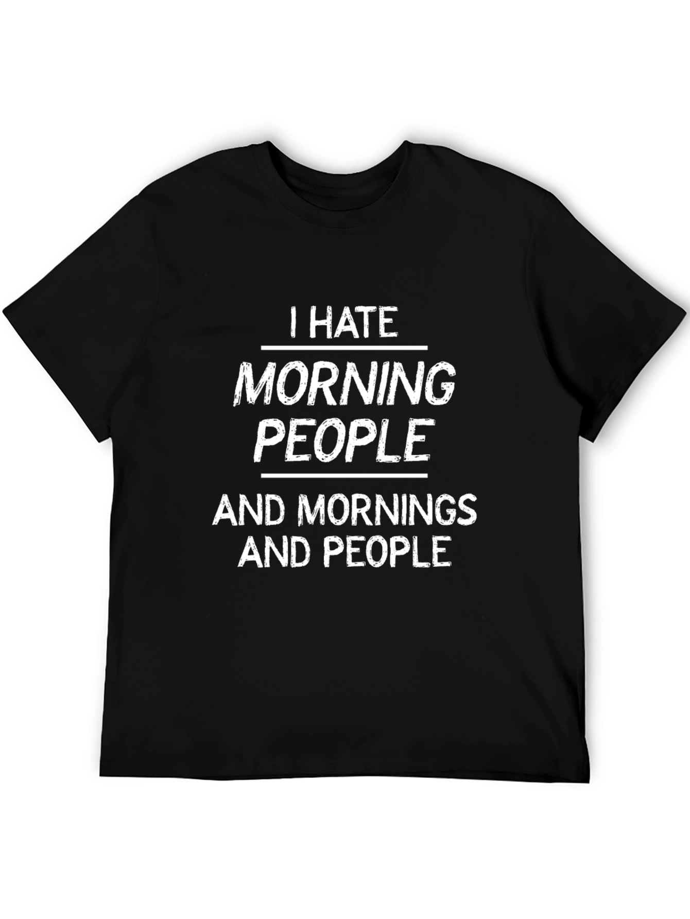 Black I Hate Morning People T-Shirt view 5