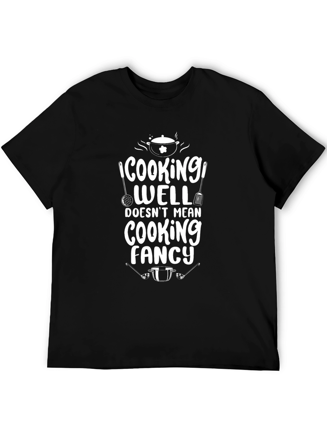 Black Cooking Well T-Shirt - Funny Chef Gift view 5