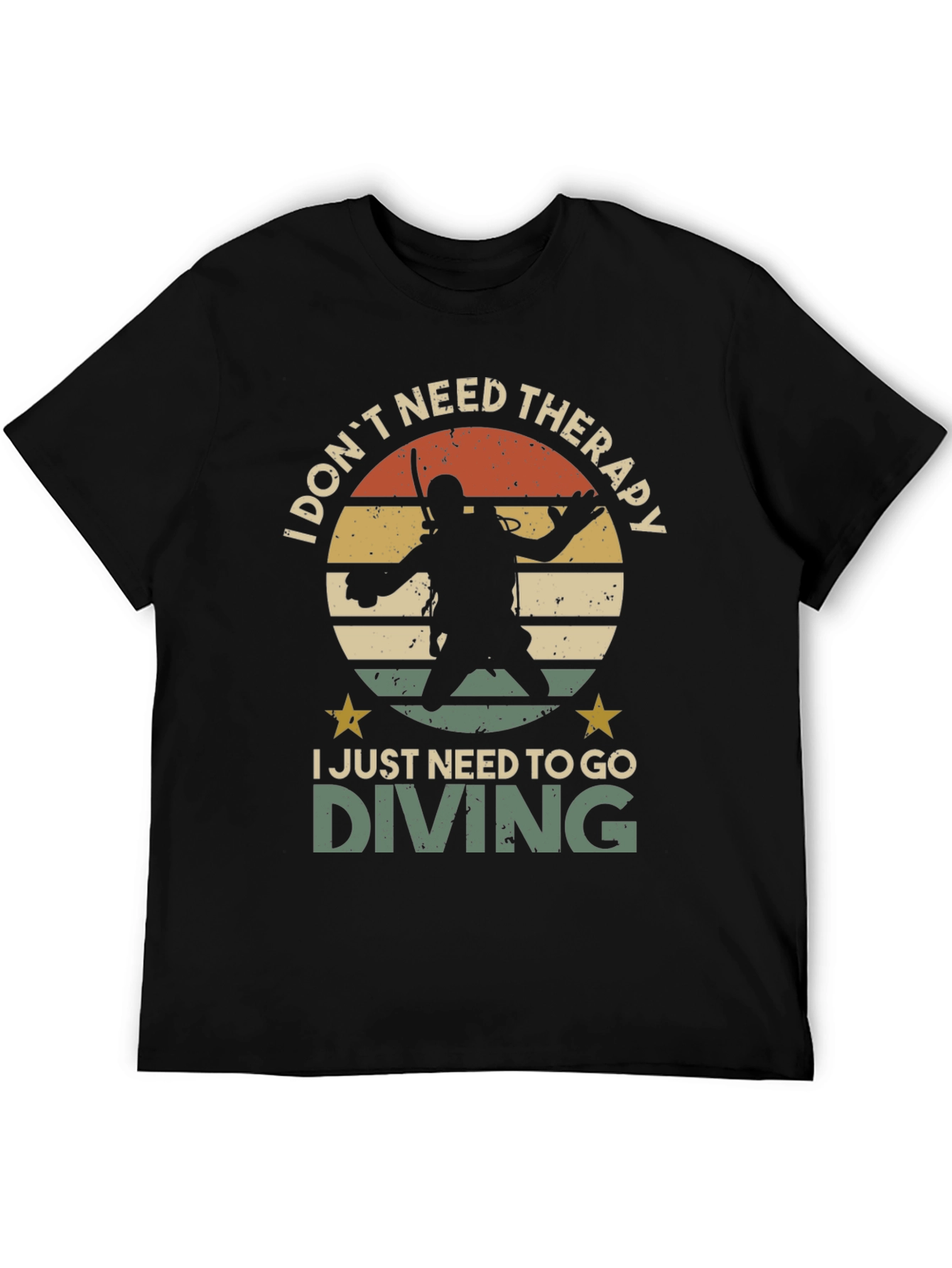 Black Diving Therapy Graphic T-Shirt view 5