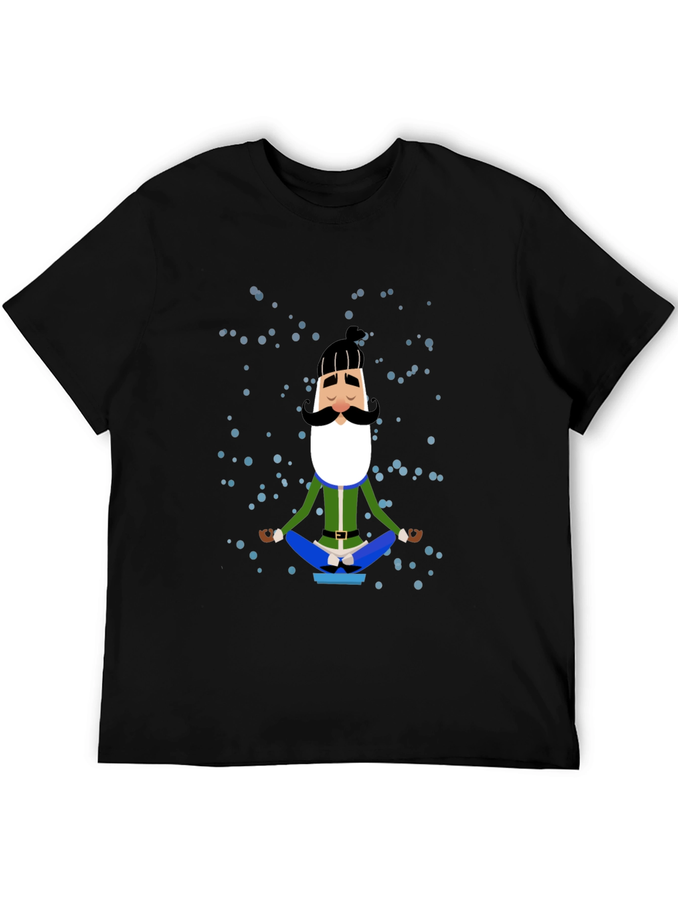 Black Meditating Man Cartoon Graphic Tee view 5