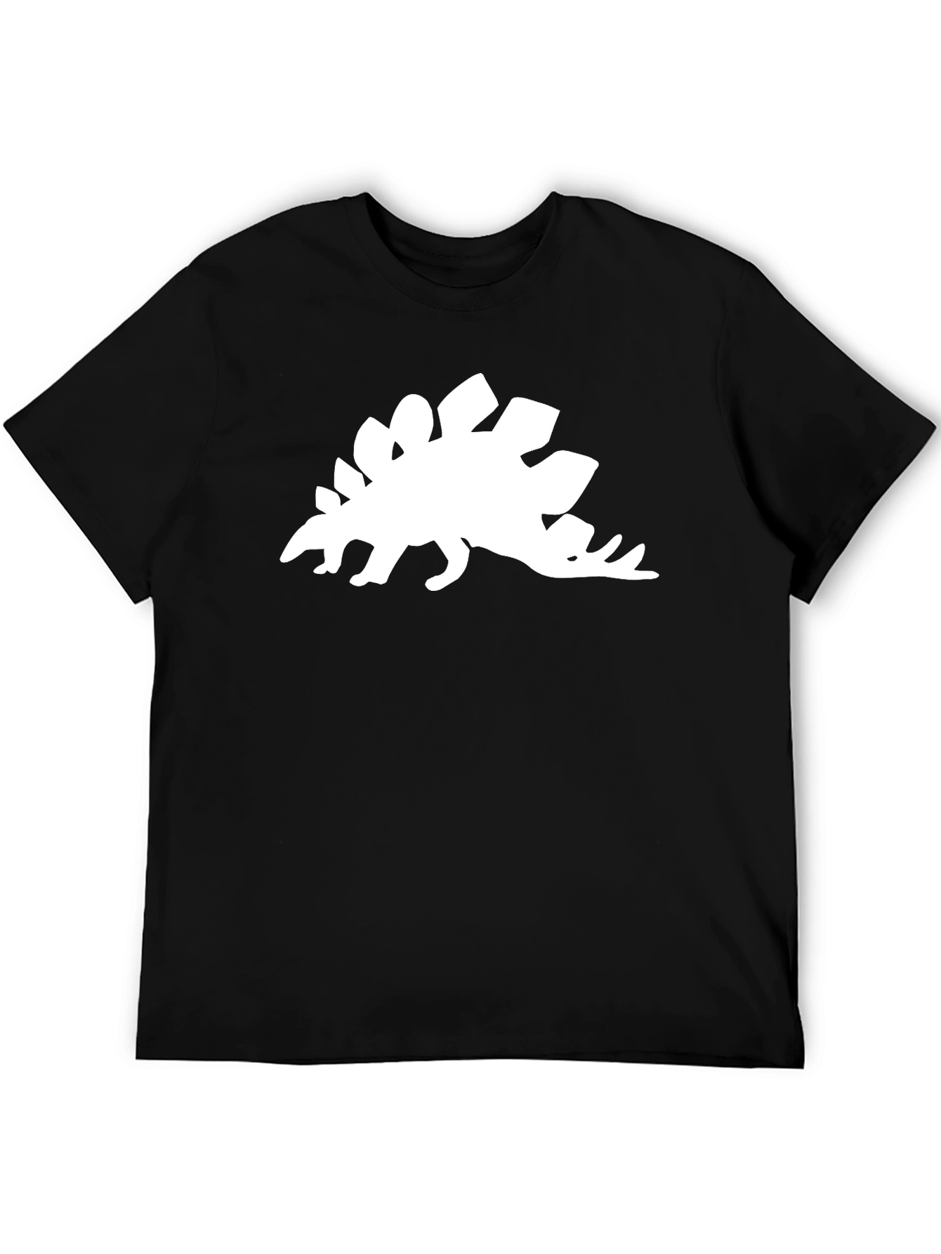 Black Stegosaurus Graphic Tee - Black Cotton Dinosaur Shirt view 5